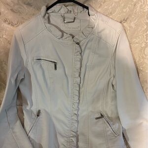 Vegan Leather Women's Light Gray Jacket
